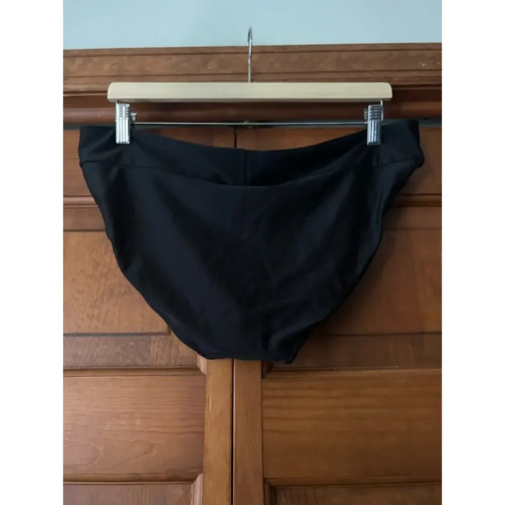 NWOT Aerie Women's Full Coverage Bikini Swim Bottom True Black Size XXL
